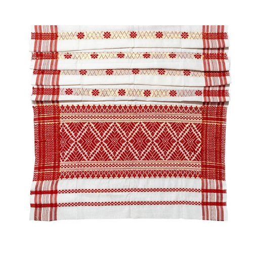 Golden Threaded Assamese Gamosa | Traditional Assam Gamosa