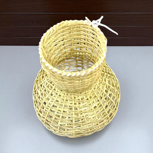 Handcrafted Bamboo Flower Vase & Pen Stand | Assamese Khaloi Craft - Image 2